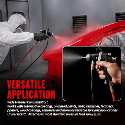 Professional Heavy Duty Air and Fluid Hose Assembly Complete Set with Connector Fittings for Spray Guns