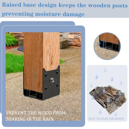 Heavy-Duty U-Shape Post Base for Concrete Deck,Galvanized Steel Post Anchor Bracket Holder for Wood Fence,Patio,Railing,Pergola,Porch