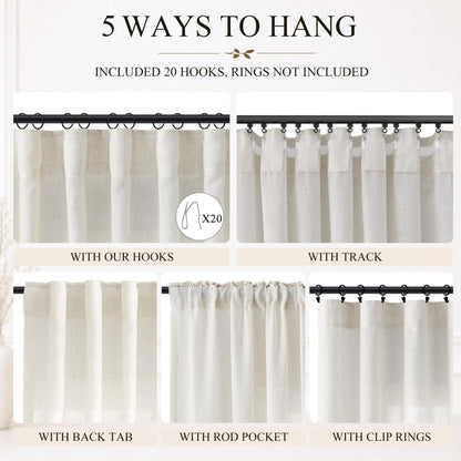 60 Inch Extra Wide Natural Linen Curtain 84 Inches Long 1 Panel (Natural / 60"W x 84"L (Pack of 1))