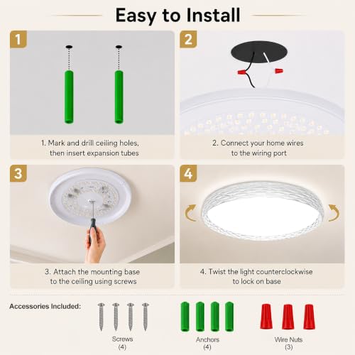 LED Flush Mount Ceiling Light with Sculptural Ring Design