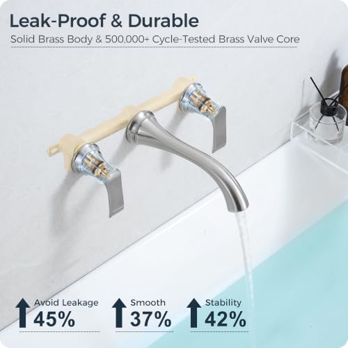 Brushed Nickel Wall Mount Tub Filler (Brushed Nickel - Traditional)
