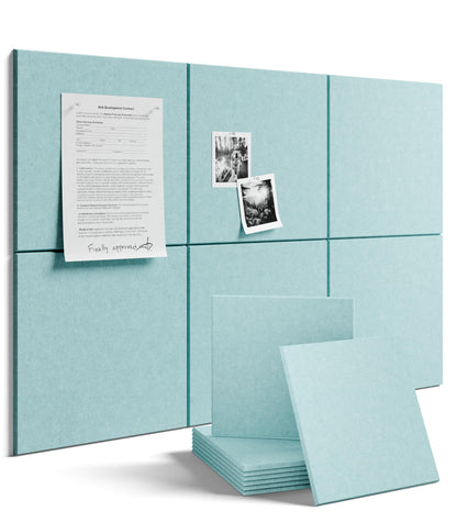 Felt Bulletin Board & Cork Board Alternative 48'' x 36'' (Teal Blue-1 / Solid tile 6-pack)