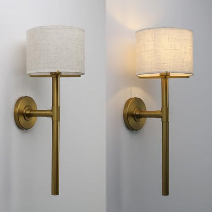 Fabric Shade Wall Sconce with Long Pole