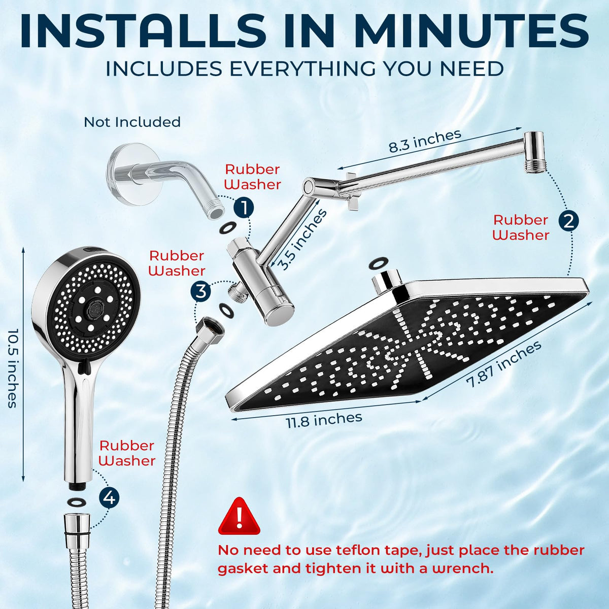 Shower Head with Handheld (A-Matte Black)