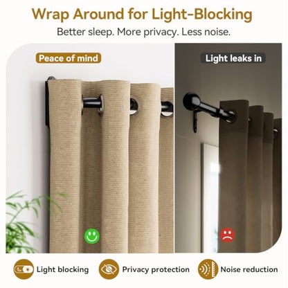 Curtain Rods Wrap Around Blackout 1 Inch Curtain Rods for Windows