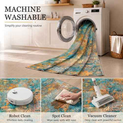 Area Rug 2x3 Washable Non Slip Green (Green / 2' x 3' (Rectangular))