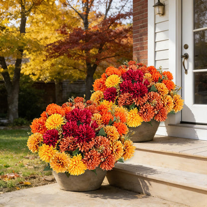 10Pcs Fake Flowers Artificial Mums for Outdoors (Mixed Mums / 10Pcs)