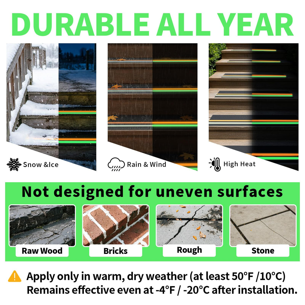 Stair Treads Non Slip with Glow (Fluorescence)