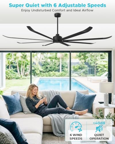 96 Inch Industrial Ceiling Fan No Light