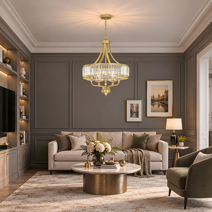 5 Light Gold Crystal Chandelier (Gold / 5-Light)
