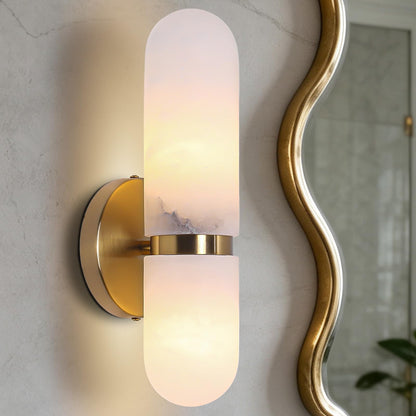 13in Alabaster Wall Sconces (Gold-13in-1 Pack)