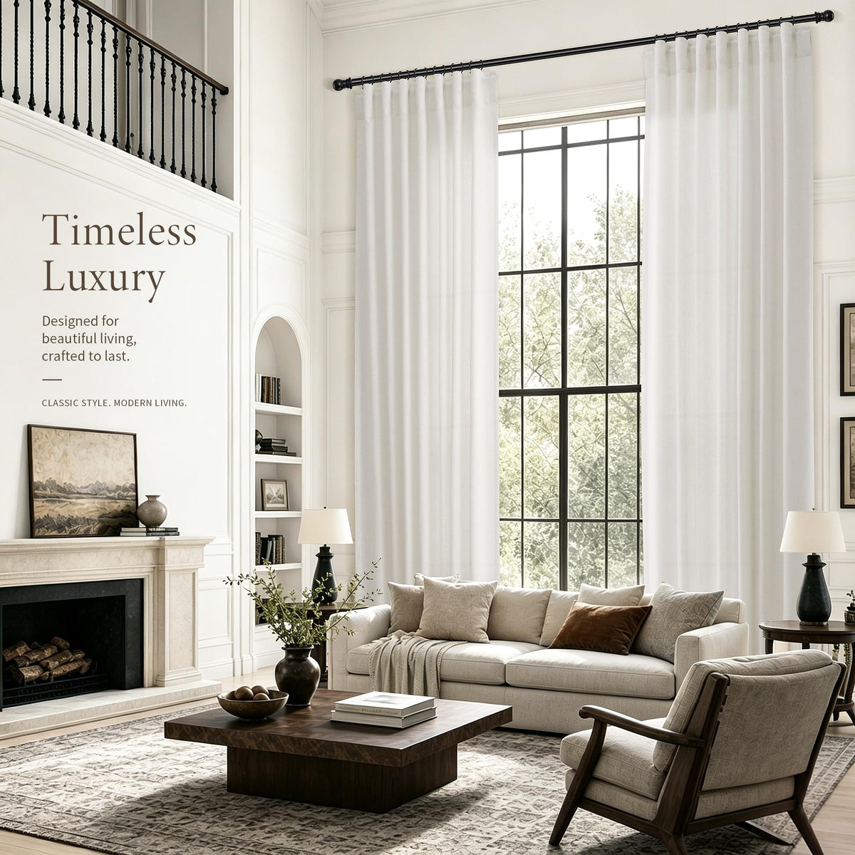 Natural Linen Curtains 168 Inches Long 2 Panels for Living Room (Natural / 50"W x 168"L (Pack of 2))