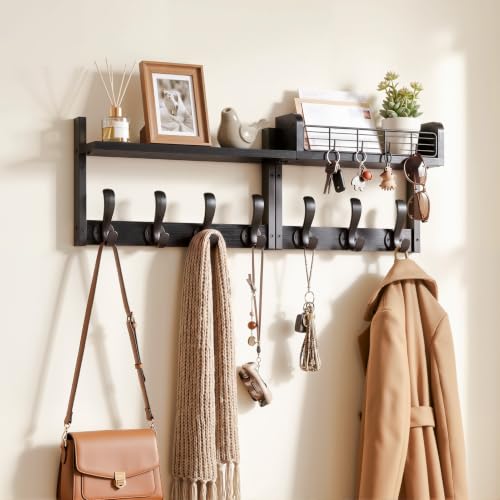 Coat Rack Wall Mount with Shelf