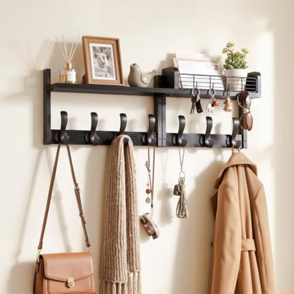 Coat Rack Wall Mount with Shelf