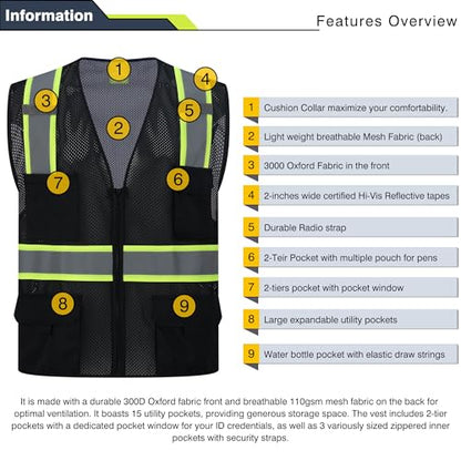 Hi Vis Reflective Safety Vests for Men Women