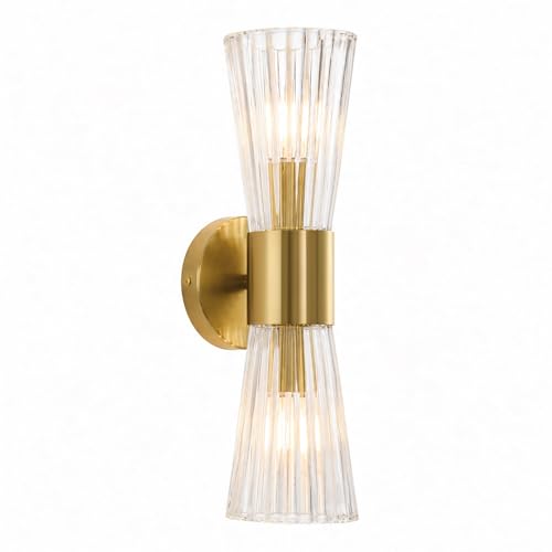 2 Light Glass Wall Sconce