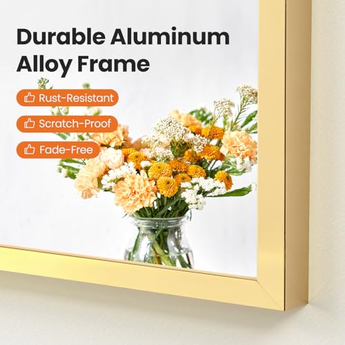 26"x38" Arched Bathroom Mirror (Gold / 39"L x 26"W / Arched-Top)