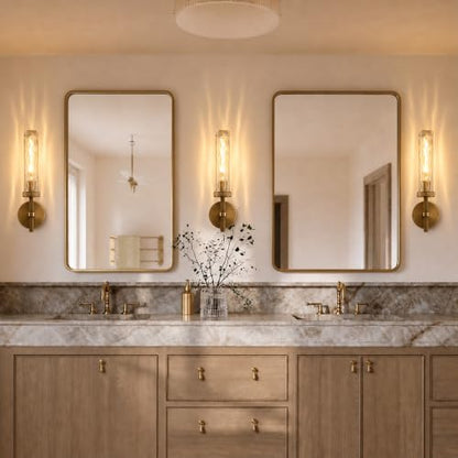 Bathroom Sconce with Water Ripples Glass Tube
