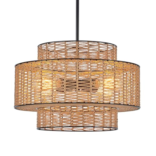Hand Woven Rattan Chandelier