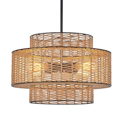 Hand Woven Rattan Chandelier