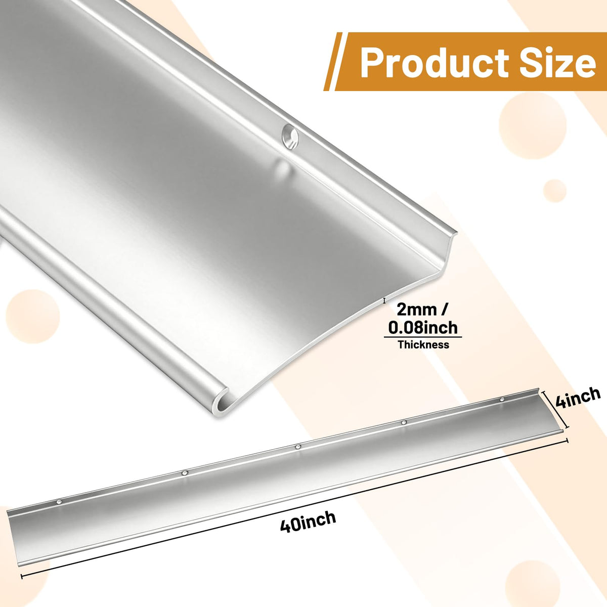 4" Extra Wide Door Rain Drip Guard (Silver / 40"L)