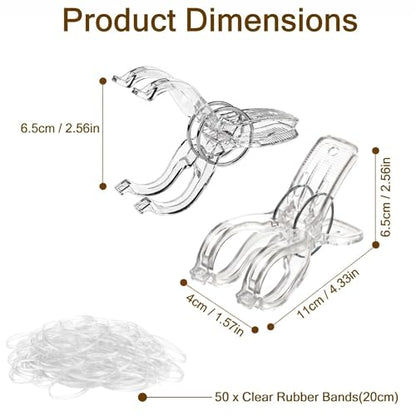 Large Balloon Arch Clips Plastic Transparent Backdrop Spring Clamps Heavy Duty Clip and 50 Pcs Clear Bands for Balloon Arch Kit Birthday Decoration Crafts Woodworking Photography Studios