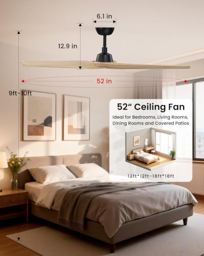 Wood Ceiling Fan No Light
