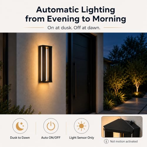 Outdoor Wall Lights with Dusk to Dawn Sensor 15W LED