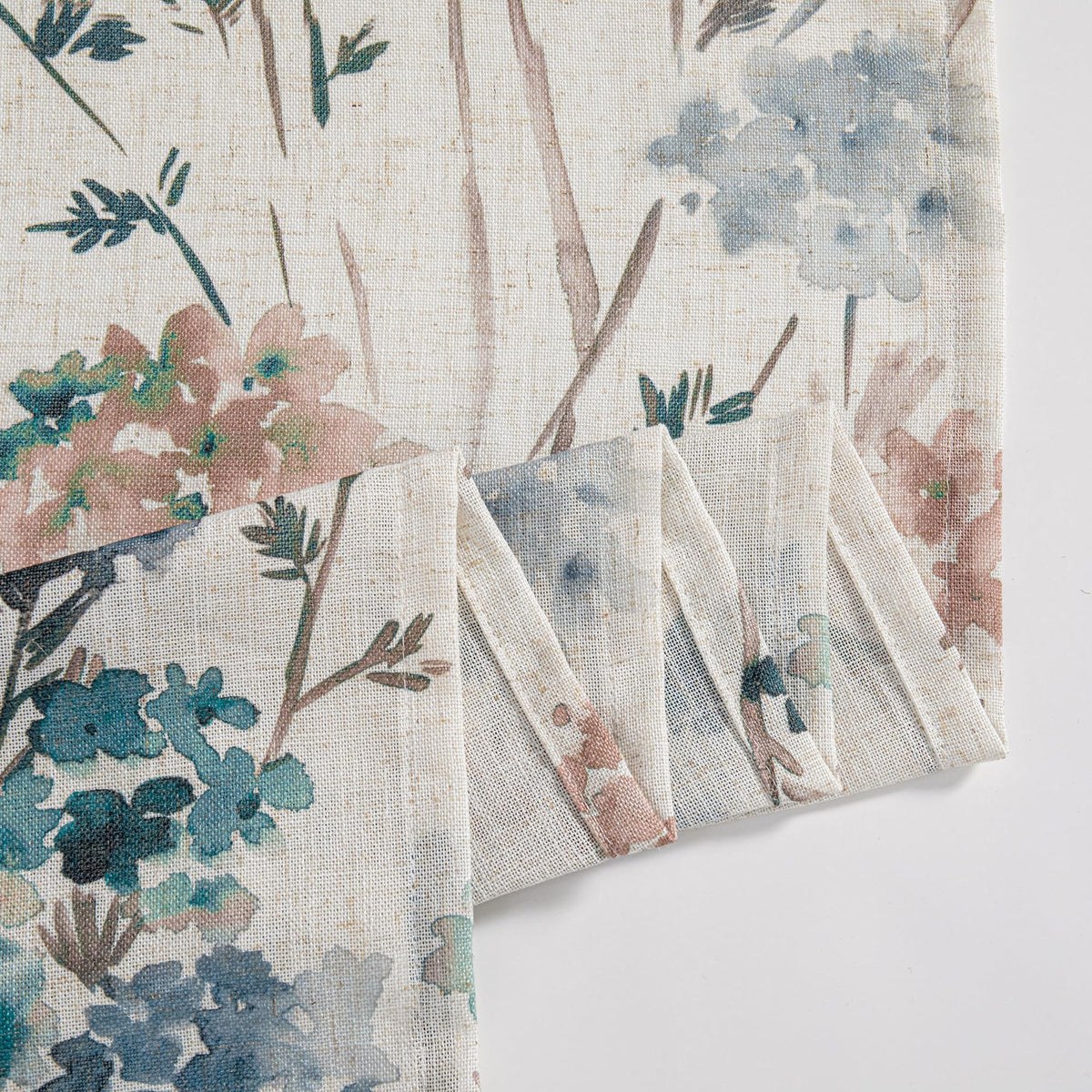 Floral Linen Curtains 54 inch Length 2 Panels Set Patterned Semi Sheer Light Filtering Privacy Farmhouse Grommet Drapes for Bedroom Small Window (A-brown / 52"W x 54"L (Pack of 2))