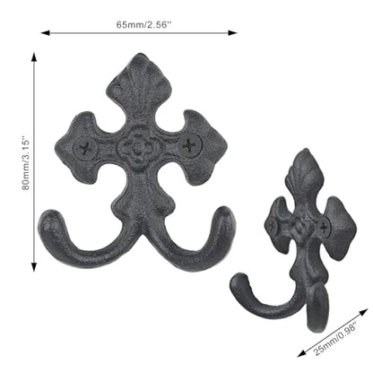 Wrought Iron Wall Hooks 3 Pack