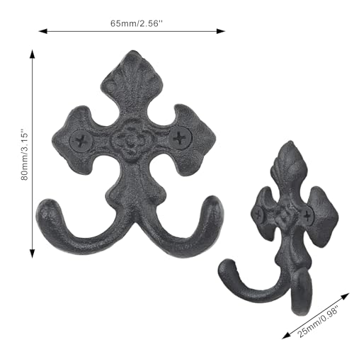 Wrought Iron Wall Hooks 3 Pack