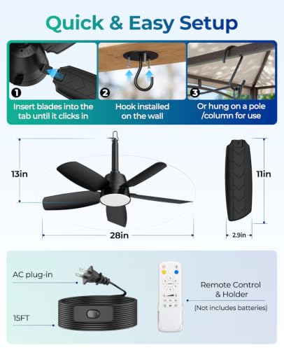 Outdoor Ceiling Fan with Light