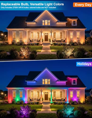 Large Brass Outdoor Landscape Spotlight with 5W 2700K MR16 Bulb