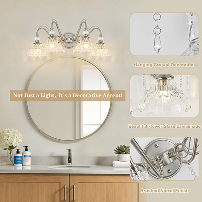 Brushed Nickel Bathroom Vanity Light (Nickel / 4-Light)
