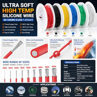 30 AWG Silicone Hook Up Wire Kit