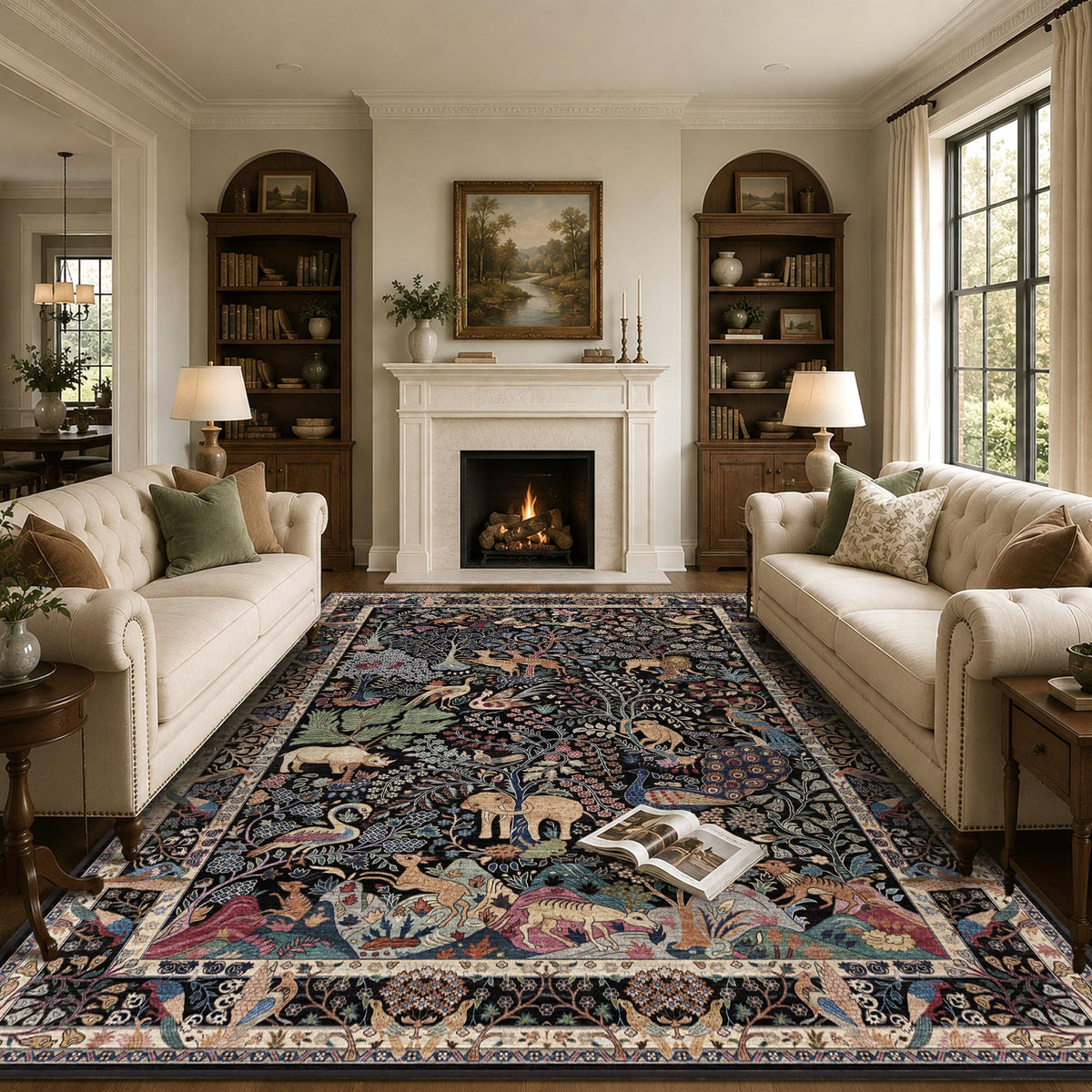 10x14 Large Area Rug (Black/Multi / 10' x 14' (Rectangular))