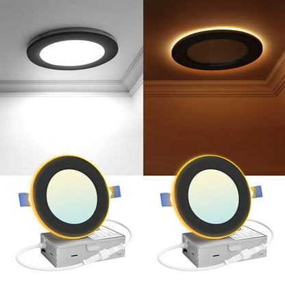 2 Pack 4 Inch LED Recessed Ceiling Light with Night Light
