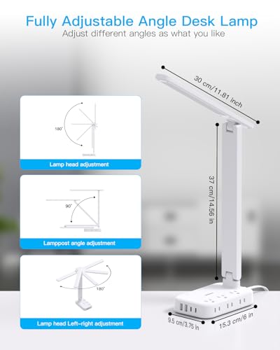 Desk Lamp with 6 AC Outlets & 4 USB Ports