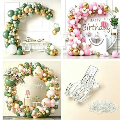 Large Balloon Arch Clips Plastic Transparent Backdrop Spring Clamps Heavy Duty Clip and 50 Pcs Clear Bands for Balloon Arch Kit Birthday Decoration Crafts Woodworking Photography Studios