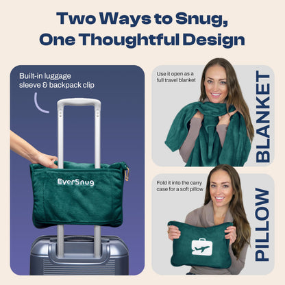 Travel Blanket and Pillow (Teal)