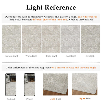 2x3 Grey Neutral Area Rug (Grey / 2' x 3' (Rectangular))