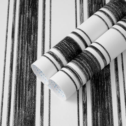Black and White Wallpaper Peel and Stick 17.3"x197" Hand (Black/White / 17.3" x 197")