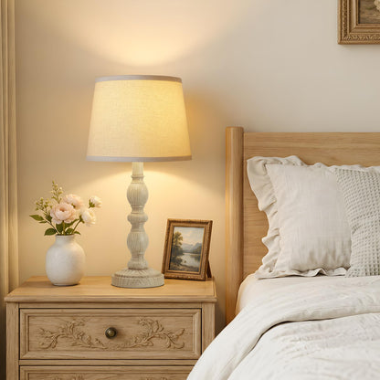 20.5" Bedside Lamps (Almond White)