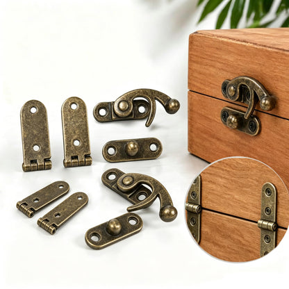 10 Sets Bronze Right Latch Hook Hasp & Hinges Kit with Matching Screws (Bronze)