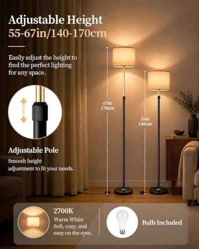 Upgraded】Floor Lamp for Living Room & Bedroom (Black Gold 2700K)