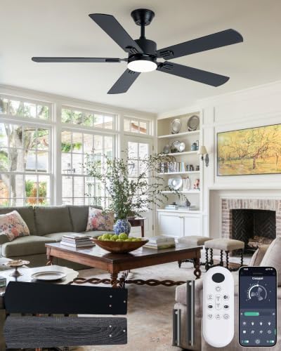 52" Ceiling Fan with Light for Bedroom