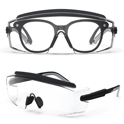 Anti fog Safety Glasses Over Glasses (Black&gray)