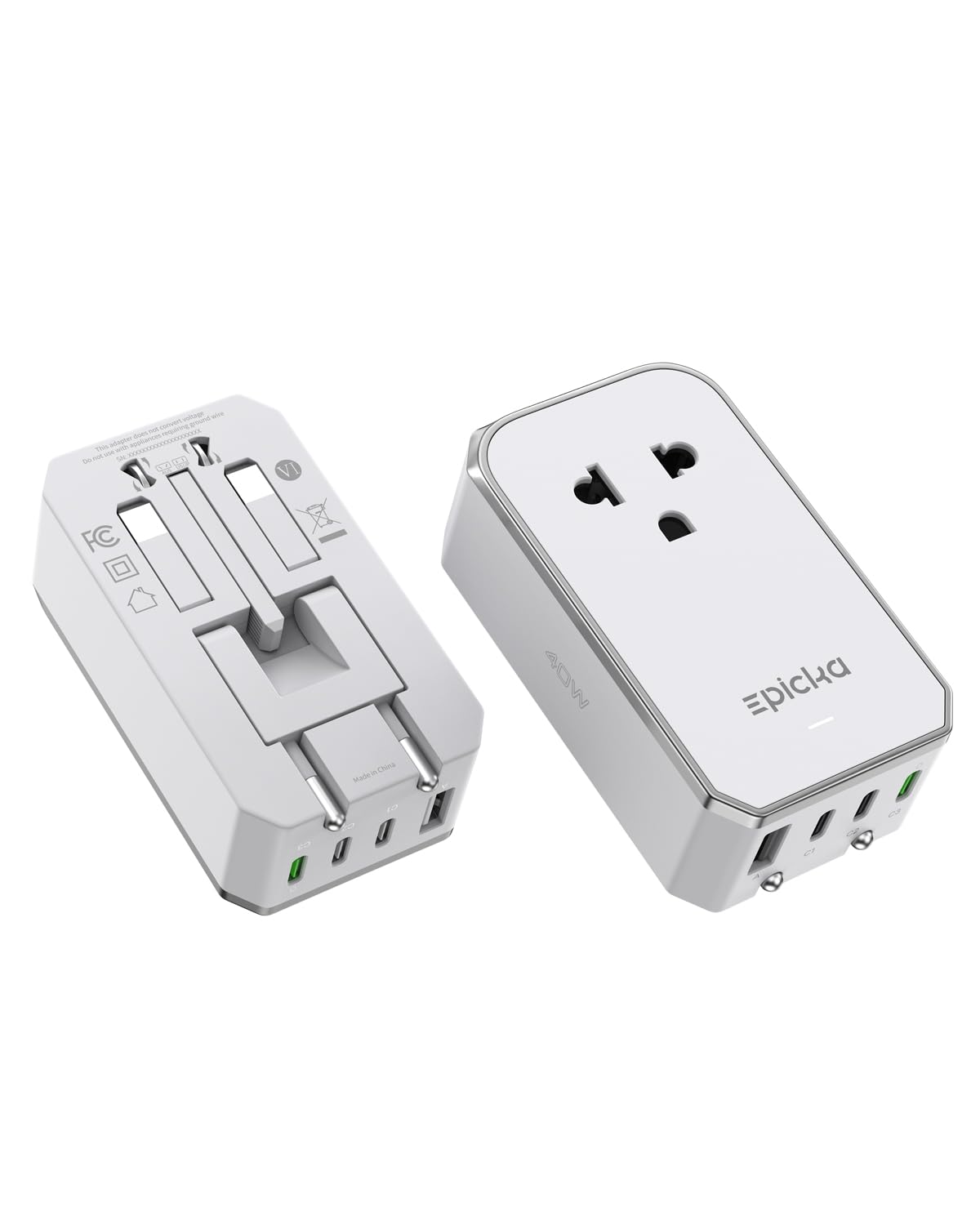 Air 40W Universal Travel Adapter PD&QC with 1AC (White)