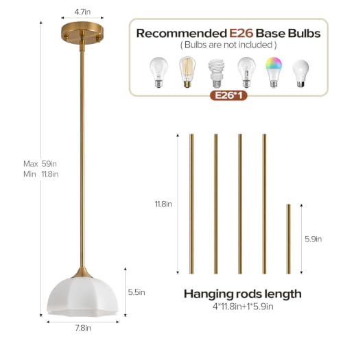Milk Glass Pendant Light