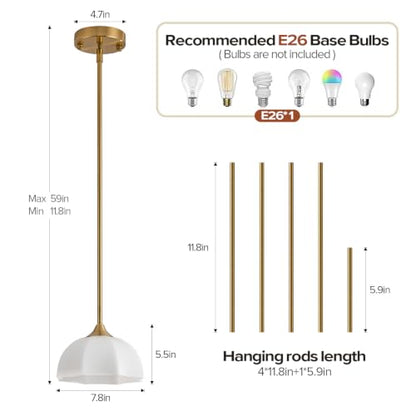 Milk Glass Pendant Light